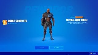 Assist in Eliminating Gunnar in Fortnite  How to Unlock Tactical Visor Toggle Emote The Foundation [upl. by Cacilia]