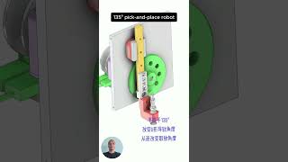 135° pick and place robot cad working mechanism gripper 3ddesign [upl. by Wane]