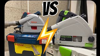 Scie plongeante Festool TS55 vs Bosch pro GKT55GCE [upl. by Enitsud]