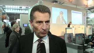 Günther Oettinger zur Energiepolitik in Europa auf der Hannover Messe 2012 [upl. by Sicard]