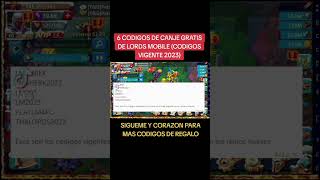 6 CODIGOS DE CANJEREGALO GRATIS LORDS MOBILE lordsmobile lordsmobileusa TikTok [upl. by Hillel4]