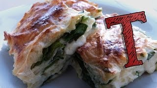 Turkish Borek Recipe  Filo Pastry  with Spinach and Cheese [upl. by Tiler]