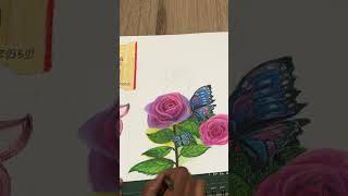 Pink rose leaf 🍁 drawing [upl. by Nadda]