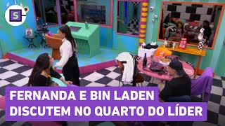 BBB 24 Fernanda e Bin Laden discutem no quarto do Líder e sister se retira [upl. by Buchanan]