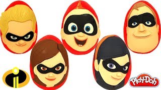 5 İnanılmaz Aile Sürpriz Yumurta Bay İnanılmaz Elastigirl Jack Jack Violet Dash Oyuncakları PlayDoh [upl. by Edmondo]