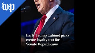 Early Trump Cabinet picks create loyalty test for Senate GOP [upl. by Arbe]