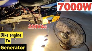 Bike engine Convert Into 7000W Creative 220V electric Generator [upl. by Jez]