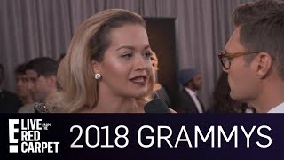 Rita Ora Preaches quotSolidarity amp Unityquot at 2018 Grammy Awards  E Red Carpet amp Award Shows [upl. by Llerut]