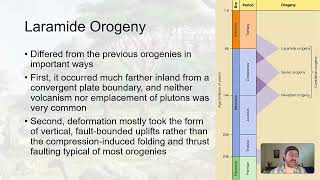 GLG102IN Online  Unit 13 Lecture Section 5  Laramide Orogeny [upl. by Nauqyaj476]