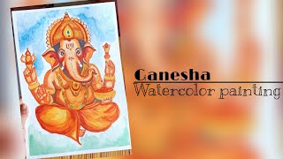 Lord Ganesha watercolor paintingGanesha chaturthi special Drawing art trending [upl. by Millard]