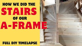 How we did the stairs of our AFrame house Avrame Trio  Full DIY timelapse [upl. by Cerys763]