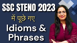 Idioms amp Phrases asked in SSC STENO 2023  Free English Classes  English With Rani Maam [upl. by Ativel]