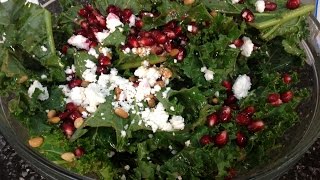 Raw Kale amp Pomegranate Salad  Recipe [upl. by Eniad300]