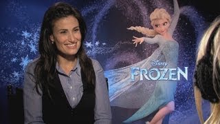 Idina Menzel talks about husband Taye Diggs in Disneys Frozen interview [upl. by Rtoip]