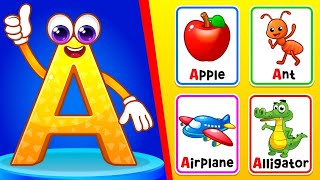 Alphabet ABC Flashcards for Kids  Learn ABCD amp First Words  For Babies amp Toddlers  RV AppStudios [upl. by Enoryt]