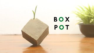 DIY Cement Box Planter Pot  Minimalist Decor Art Crafts [upl. by Sage]