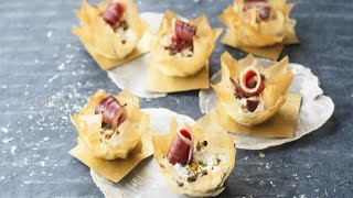 Recette  Corolles apéritives aux gésiers de canard confits et magrets fumés [upl. by Megan]