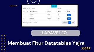 Laravel 10 Dan Bootstrap 5  Membuat Fitur DataTables Yajra [upl. by Ronile]