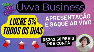 quotUVVA BUSINESS AQUI VC LUCRA 5 TODO DIA ATÃ‰ 200 APRESENTEI E SAQUEI AO VIVO SERÃ QUE PAGOU [upl. by Hagai]