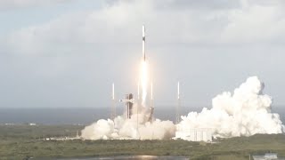 Blastoff SpaceX launches 23 Starlink satellites to complete doubleheader nails landing [upl. by Ellecrad45]