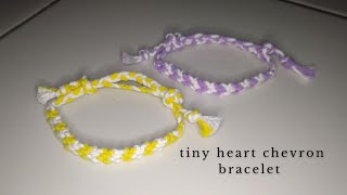 DIY EASY\\ tiny heart chevron bracelet tutorial\\ gelang persahabatan viral [upl. by Hcelemile952]