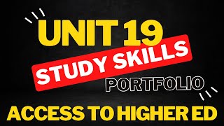 UNIT 19 Study Skills Portfolio  ACCESS to Higher Education Nursing My Assessors Feedback [upl. by Lucchesi391]