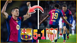 BARÇA 51 SÉVILLE MANITA  LEWANDOWSKI DOUBLÉ  GAVI DE RETOUR LE BARÇA EST PRÊT [upl. by Naxor]