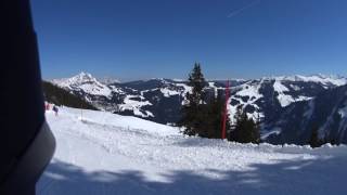 Afdaling rode piste Saalbach Leogang Fiberbrunn 2016 [upl. by Baxter743]