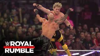 Logan Paul and Ricochets unbelievable midair collision WWE Royal Rumble 2023 highlights [upl. by Nordine560]