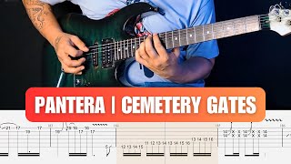 Pantera  Cemetery Gates Guitar Solo Lesson With Guitar Tab [upl. by Nainatrad413]