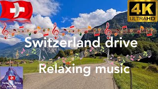 Driving in Switzerland lake Lungern to Reichenbach with relaxing music in 4k 60fps [upl. by Andres]