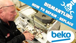 Beko Washing Machine Dismantling Guide WMB series how components work To Take Apart [upl. by Nirihs878]