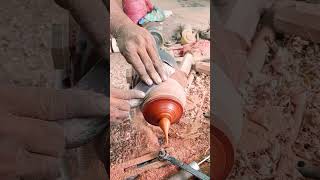 Pot woodturning Idea woodstyle palmtree machine woodturner tropicaltree [upl. by Notnelc]