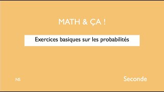 Exercices basiques sur les probabilités [upl. by Quintie]