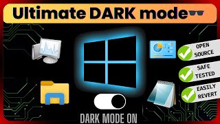 🕶️Enable Ultimate Dark Mode in Windows10  Dark Theme NotepadTask Manager and more SafeTested ✅ [upl. by Rodmur518]