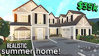 35k Summer Realistic Bloxburg House Build 2 Story Exterior Tutorial WITH VOICE [upl. by Giwdul]