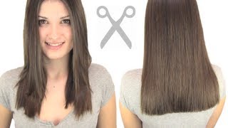 how to cut hair straight [upl. by Onitnerolf]