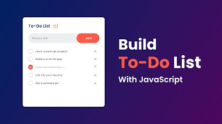 How To Create ToDo List App Using HTML CSS And JavaScript  Task App In JavaScript [upl. by Ellenohs220]