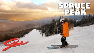 Skiing Stowe Spruce Peak BLACK DIAMONDS Top to Bottom [upl. by Esinnej]