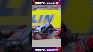 MOTO GP  FRANCESCO BAGNAIA AND ALEX MARQUEZ S FATAL CRASH AT ARAGON GP 2024😱😱 [upl. by Camilla]