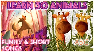 Learn Animals amp Alphabet Sing Along Song Cute Animals Clips amp Original Song [upl. by Niwroc]