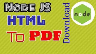 NodeJS HTML to PDF [upl. by Ennylhsa]