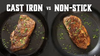 Cast Iron Steak vs Non Stick Steak Which is Best [upl. by Htebazileharas]