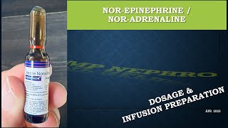 NorAdrenaline dosageinfusion preparation [upl. by Nonnaihr]