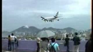 Kai Tak Landings Hong Kong airport 1998 [upl. by Yro493]