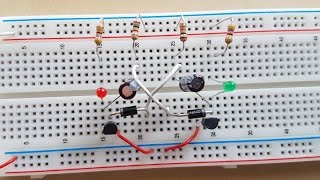 Astabile Kippstufe auf dem Breadboard Schaltplan amp Frequenz [upl. by Winnifred100]