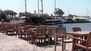 Turkey  Aegean Sea  Turgutreis in Region of Bodrum  small harbor amp marina [upl. by Eicnarf77]