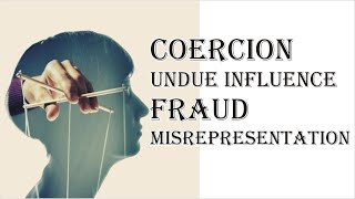 Coercion Undue Influence Fraud Misrepresentation  Indian Contract Act 1872  Law Guru [upl. by Elenore]