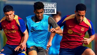 RONDOS INTENSITY amp JOINT TRAINING WITH U19 ⚽​🤝​  FC Barcelona training 🔵🔴 [upl. by Eidok490]