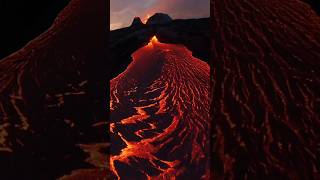 VOLCANO ERUPTION 🌋  DRON SHOT nature wow relaxing edit shortsfeed volcano earth lava magma [upl. by Showker]